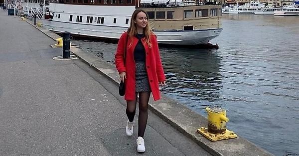 Student walking in Stockholm